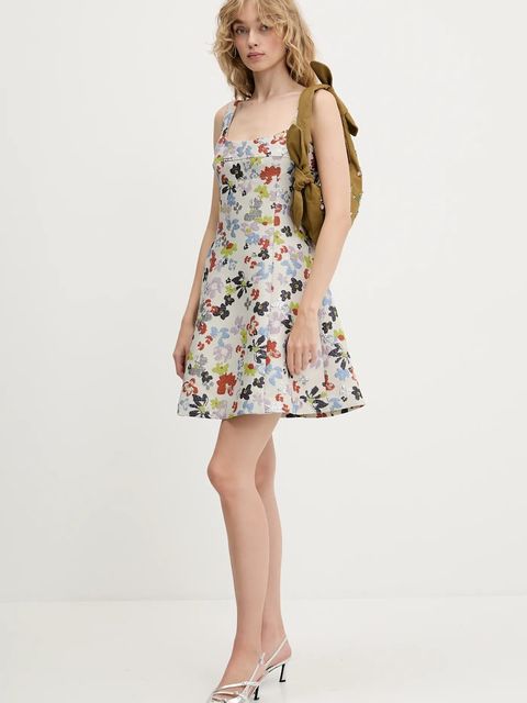 Stine Goya sukienka kolor szary mini rozkloszowana SG-PF25-D141-2269