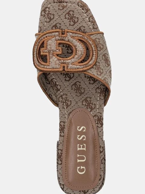 Guess klapki TARISHAE damskie kolor beżowy FLJTSE FAL19