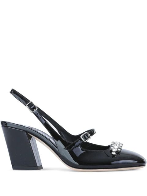 Jimmy Choo 85mm Belinda crystal-embellished slingback pumps - Black - zdjęcie produktu nr 1