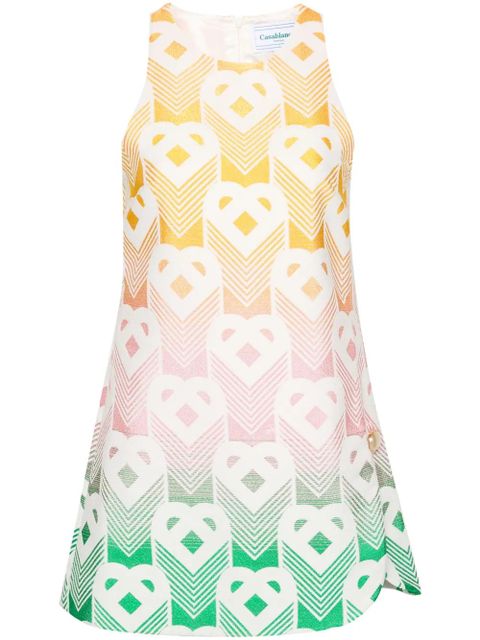 Casablanca monogram-jacquard gradient mini dress - White - zdjęcie produktu nr 1