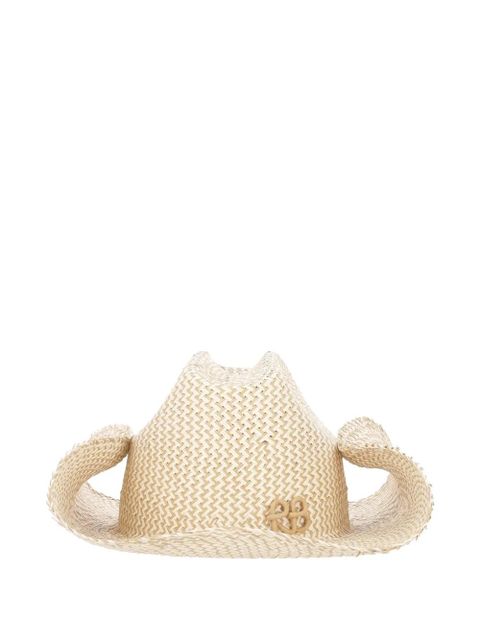 Ruslan Baginskiy monogram-embellished woven cowboy hat - Neutrals - zdjęcie produktu nr 1