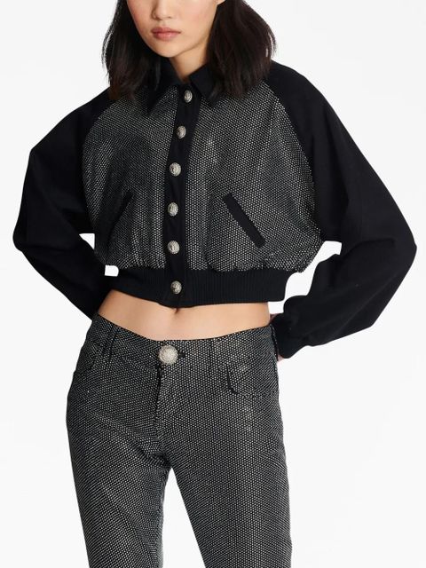 Balmain logo-embellished cropped jacket - Black - zdjęcie produktu nr 2