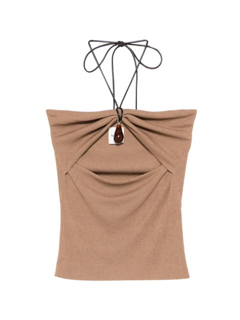Nanushka cut-out strap bandeau top - Neutrals - zdjęcie produktu nr 1