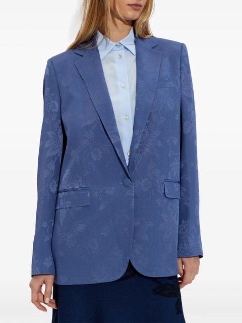 ETRO floral-jacquard blazer - Blue
