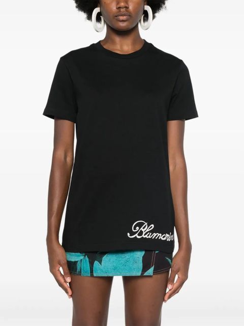 Blumarine logo-print T-shirt - Black