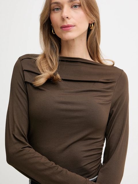 United Colors of Benetton longsleeve kolor brązowy 37UKD10BA