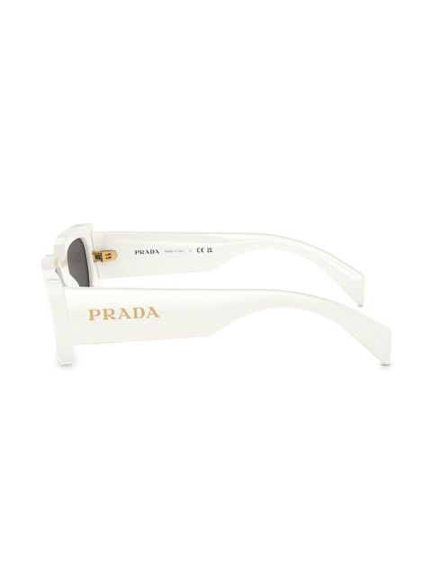 Prada Eyewear logo-lettering rectangular sunglasses - White