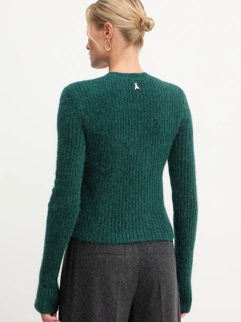 Patrizia Pepe sweter z dodatkiem wełny z alpaki damski kolor zielony ciepły 2K0328 K294