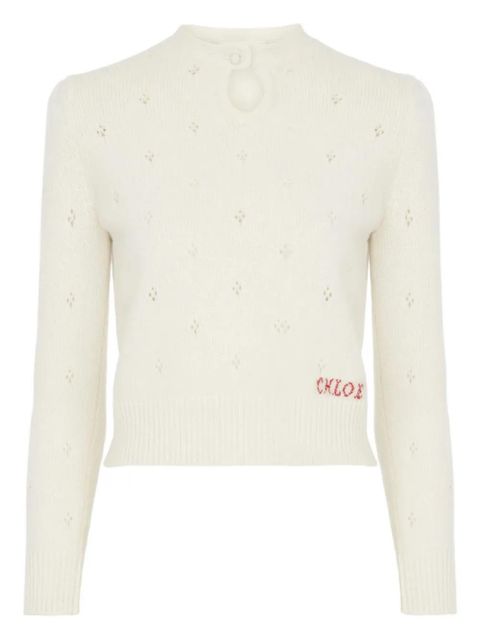 Chloé Pointelle embroidered sweater - Neutrals - zdjęcie produktu nr 1