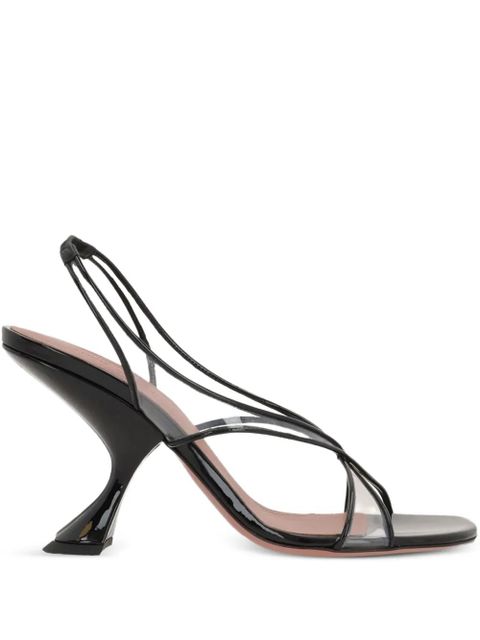 Amina Muaddi 90mm Lena sculpted-heel heeled sandals - Black - zdjęcie produktu nr 1