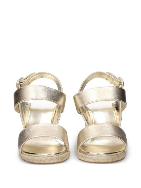 Prada leather wedge sandals - Gold