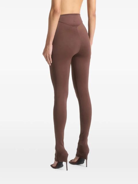 Manière De Voir Chloe dipped-waistband leggings - Brown