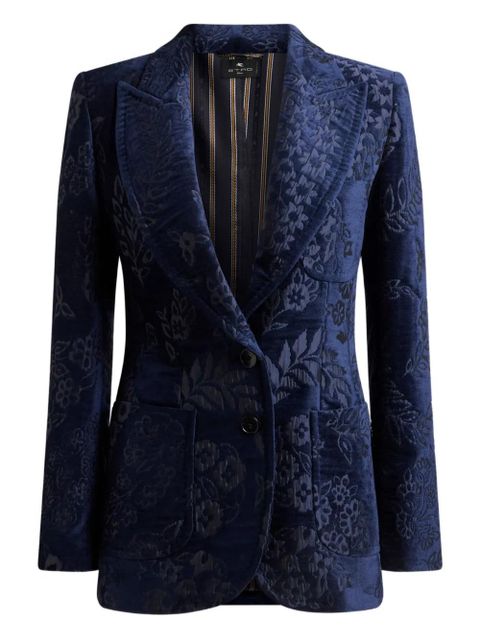ETRO floral jacquard blazer - Blue - zdjęcie produktu nr 1