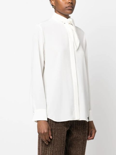 Chloé tie-strap silk shirt - Neutrals