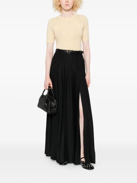 Self-Portrait pleated belted skirt - Black