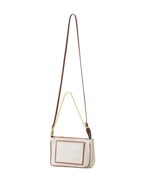 Lanvin embroidered-logo crossbody bag - Neutrals