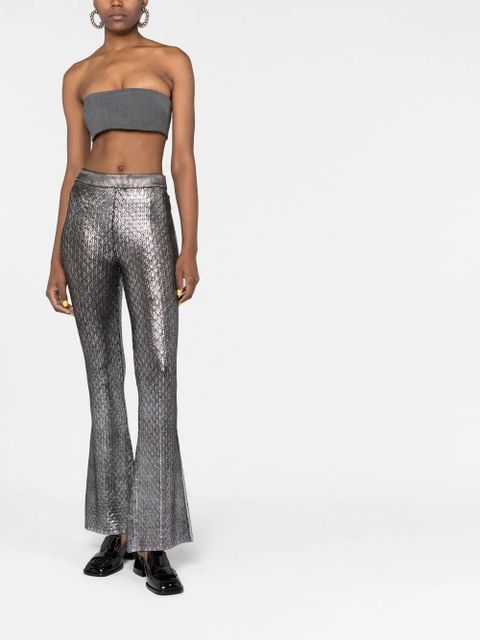Rabanne high waist flared trousers - Silver