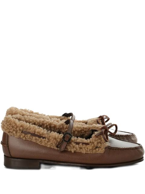 Hereu shearling-trimmed buckle loafers - Brown - zdjęcie produktu nr 2