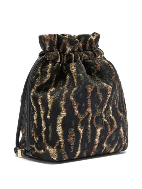 GANNI drawstring logo-detail bucket bag - Black