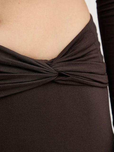 La Mania legginsy JULIEN damskie kolor brązowy gładkie JULIEN