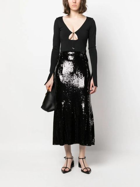 KHAITE Levine high-waisted sequin skirt - Black - zdjęcie produktu nr 2