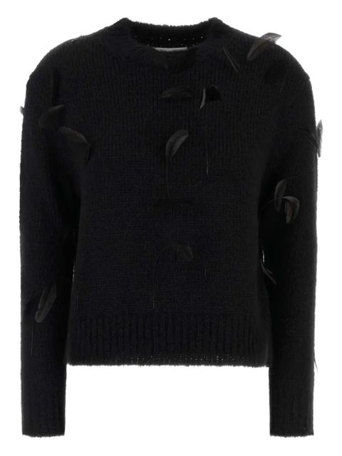 Jil Sander feather-detail sweater - Black - zdjęcie produktu nr 2