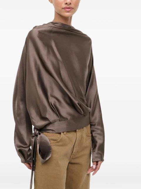 STAUD Phoebe silk top - Brown