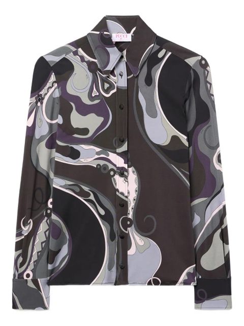 PUCCI orchidee print satin shirt - Black - zdjęcie produktu nr 1