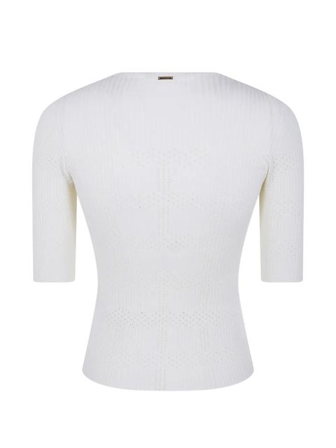 TWINSET ribbed knitted top - White - zdjęcie produktu nr 2