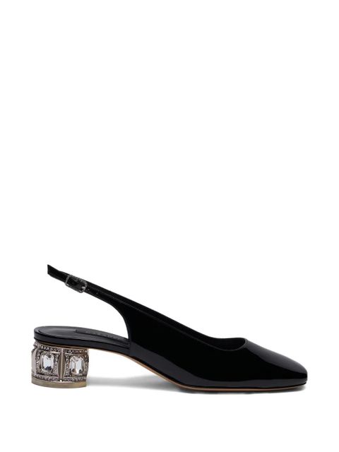 Casadei jewel-embellished slingback pumps - Black - zdjęcie produktu nr 1