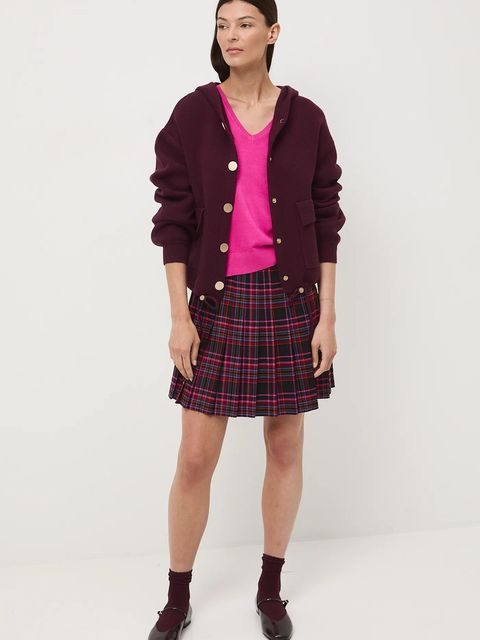 Medicine kardigan damski kolor bordowy