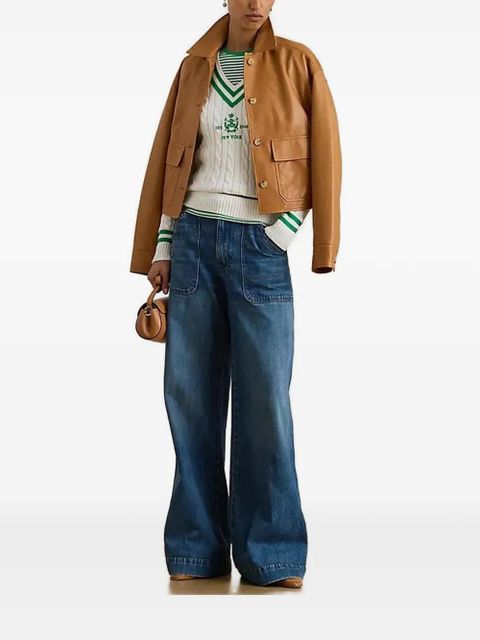 Lauren Ralph Lauren cable knit V-neck sweater - White - zdjęcie produktu nr 2