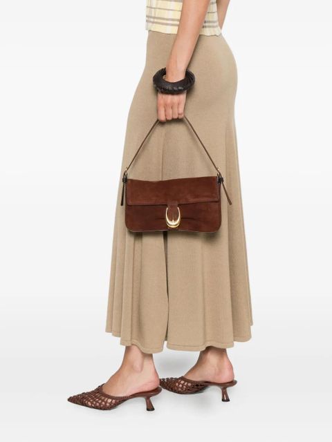 STAUD Harlow buckled suede shoulder bag - Brown - zdjęcie produktu nr 2
