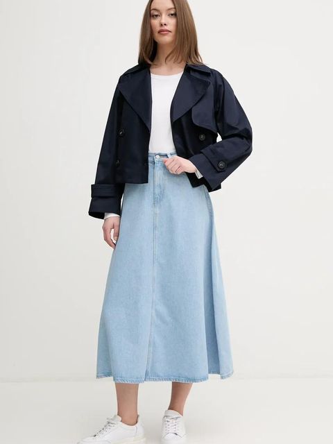 United Colors of Benetton spódnica jeansowa kolor niebieski midi rozkloszowana 43C8D004K - zdjęcie produktu nr 2