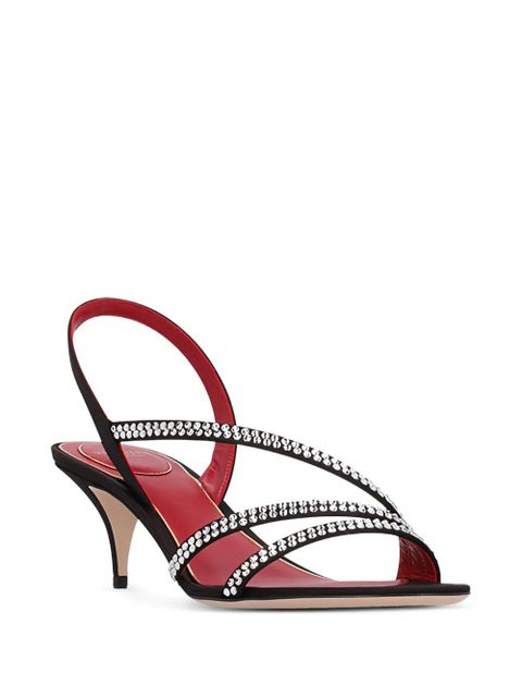 Valentino Garavani 55mm crystal-embellished heeled sandals - Black - zdjęcie produktu nr 2