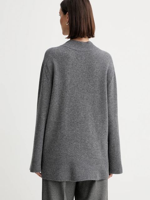 Twinset sweter wełniany damski kolor szary lekki 252TF3043