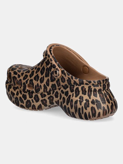 Crocs klapki Bae Animal Clog damskie kolor brązowy na platformie 211624