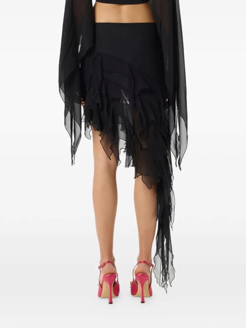 Blumarine ruffled asymmetrical skirt - Black