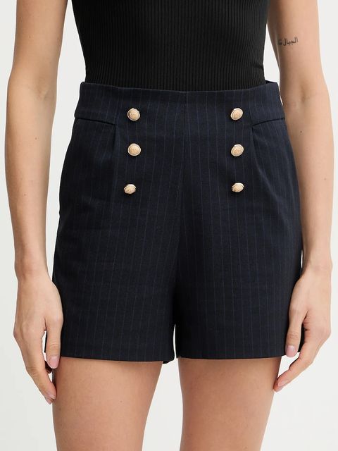 Morgan szorty damskie kolor granatowy high waist SHOUI.F - zdjęcie produktu nr 1