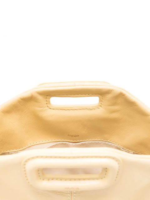 Maje mini Miss M fringed leather tote bag - Yellow