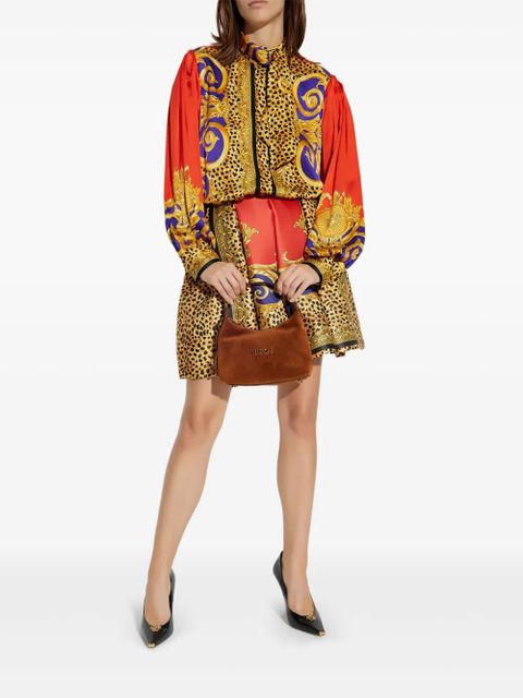 Versace baroque-print puff-sleeve top - Yellow - zdjęcie produktu nr 2