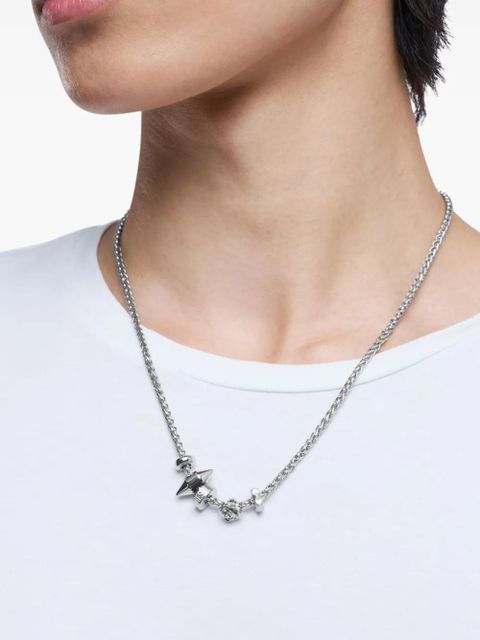 Diesel rose-shaped steel necklace - Grey