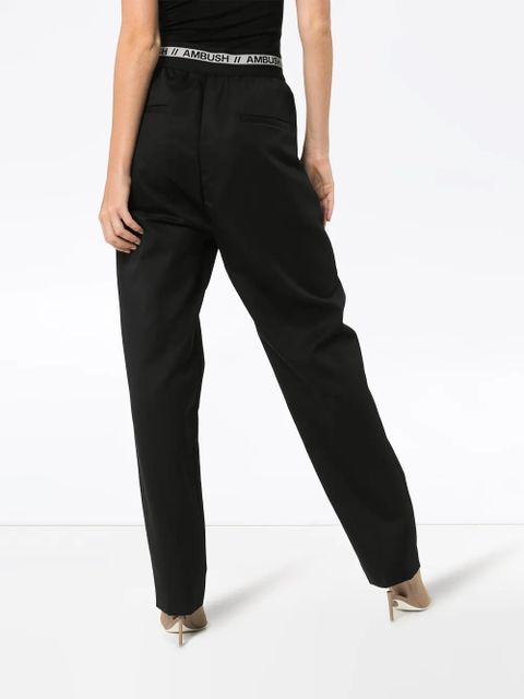AMBUSH high-waist straight leg trousers - Black