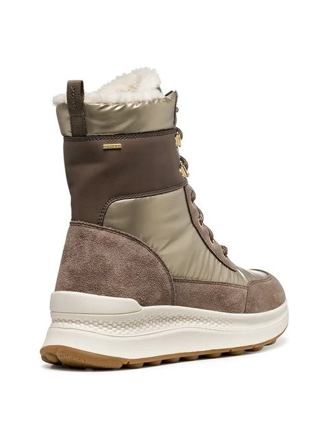 Geox botki D SPHERICA ACTIF X2 damskie kolor brązowy na płaskim obcasie ocieplone D46WPA 0FU22 C6172