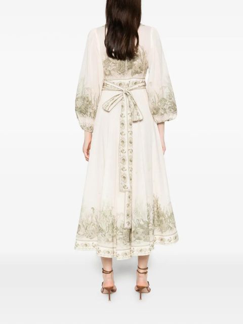 ZIMMERMANN Wanderlust wrap midi dress - Neutrals