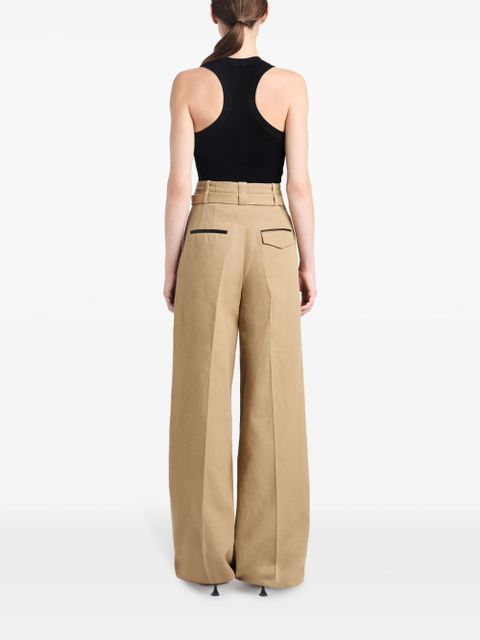 Proenza Schouler Dana wide-leg cotton-linen trousers - Neutrals