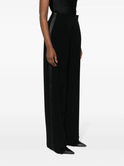 Max Mara satin-finish tailored wide-leg trousers - Black