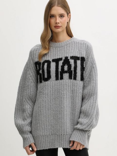 Rotate sweter z dodatkiem wełny damski kolor szary 114641039 - zdjęcie produktu nr 1