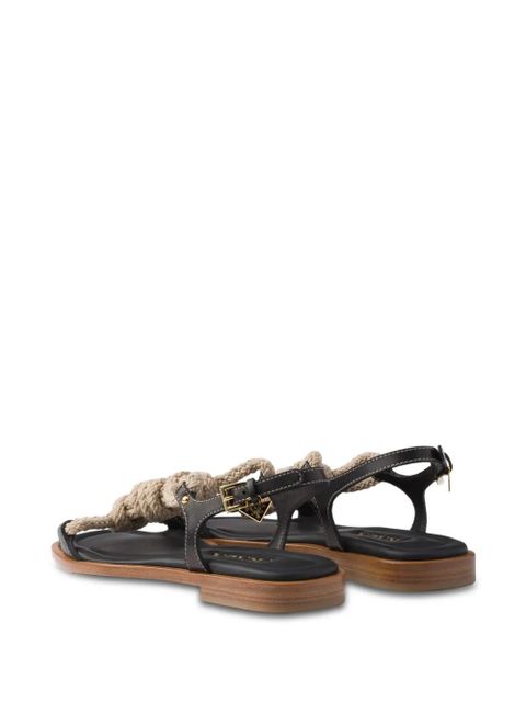 Prada knotted rope-detail sandals - Black