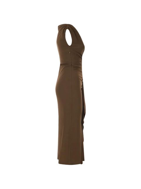 Max Mara Aureo draped midi dress - Brown